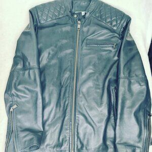 Andrew Marc Marc New York steel blue motorcycle jacket Size Large